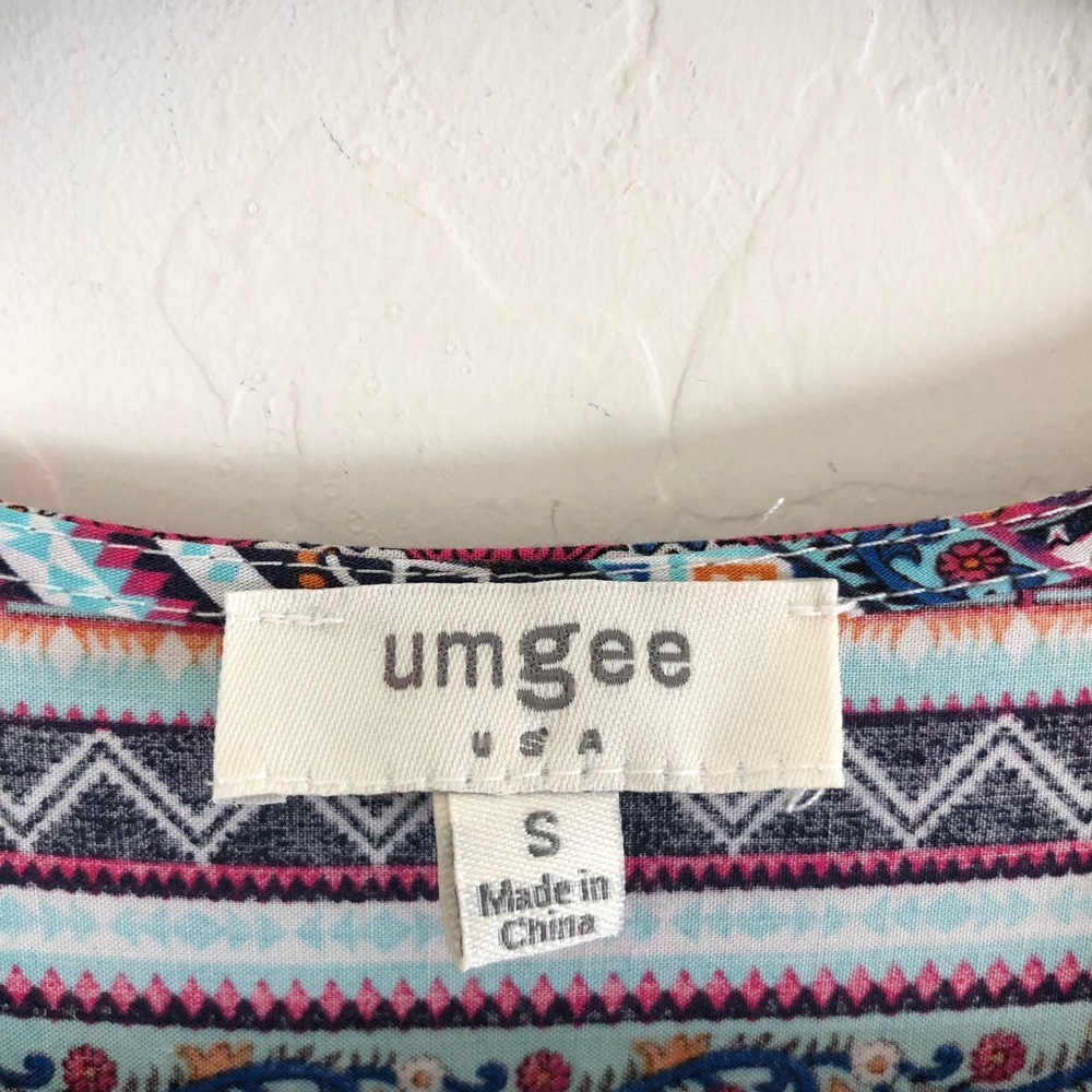 Umgee Bohemian Floral Print Babydoll Tunic Dress size Small - Picture 9 of 11